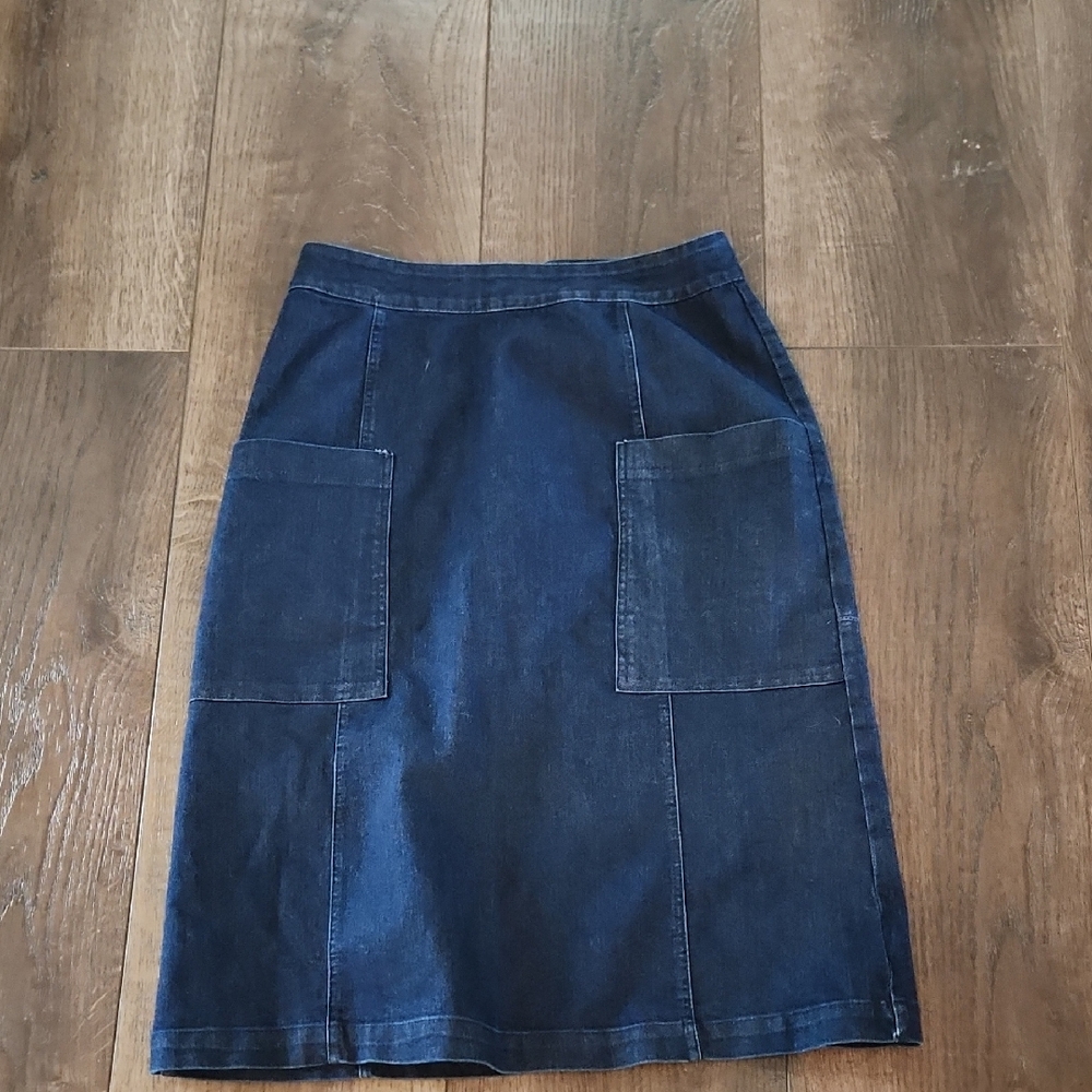 MO VINT Denim  Pencil Skirt Small Indigo NEW